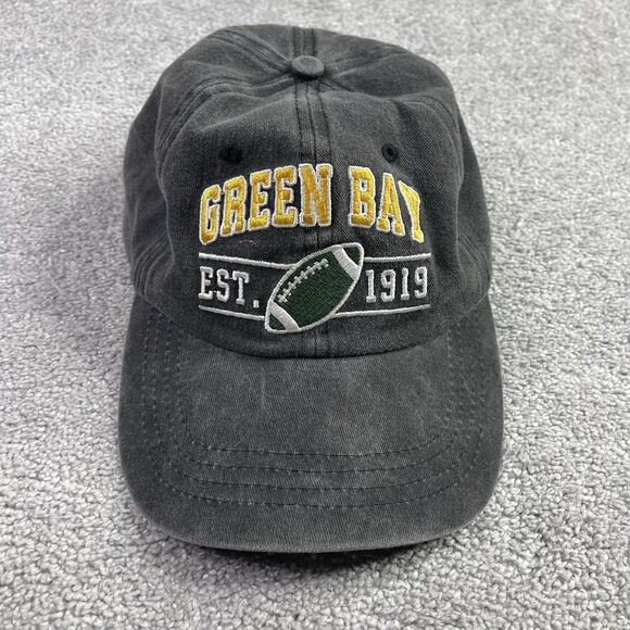 Green Bay Packers Cap Hat Gray Strapback Adjustable Football Sports One Size - Picture 1 of 6